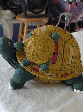 Decorative Turtle Terrarium Ornament - Yellow & Green